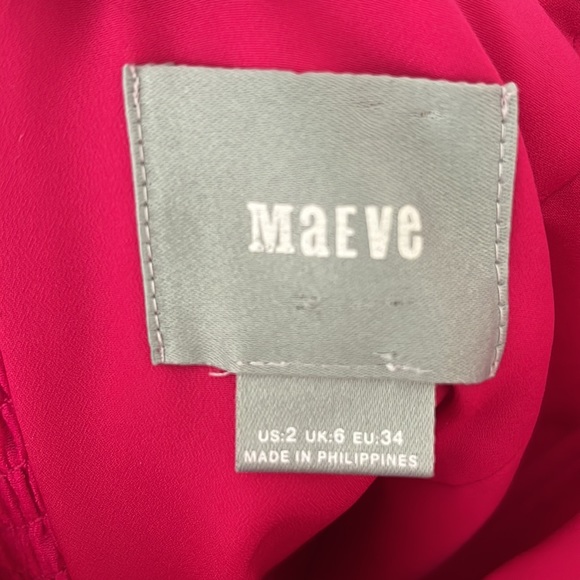 Anthropologie MAEVE hot pink strapless jumpsuit - Picture 5 of 7